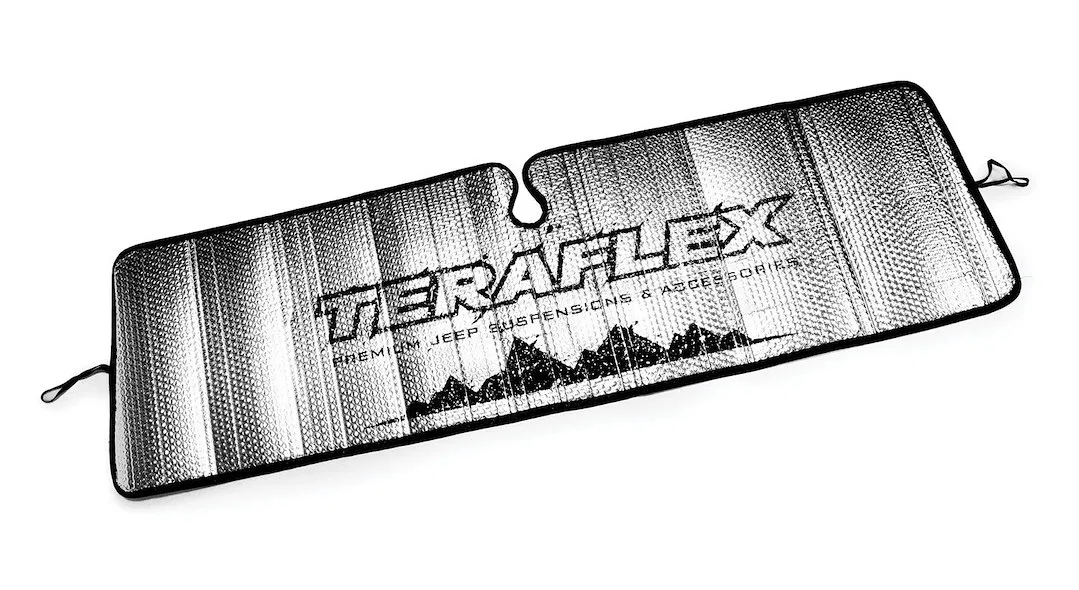 5028701 – TERAFLEX Windshield Shade, Folding 6 Millimeter Thick Foam Insulation Direct Fit Silver/ Black Teraflex Log...
